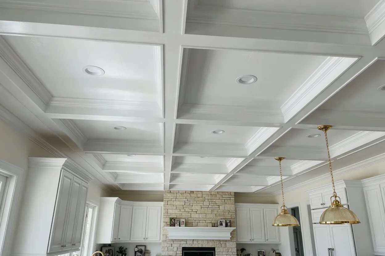 Ceiling painting in Land O Lakes, coffered ceiling looking up