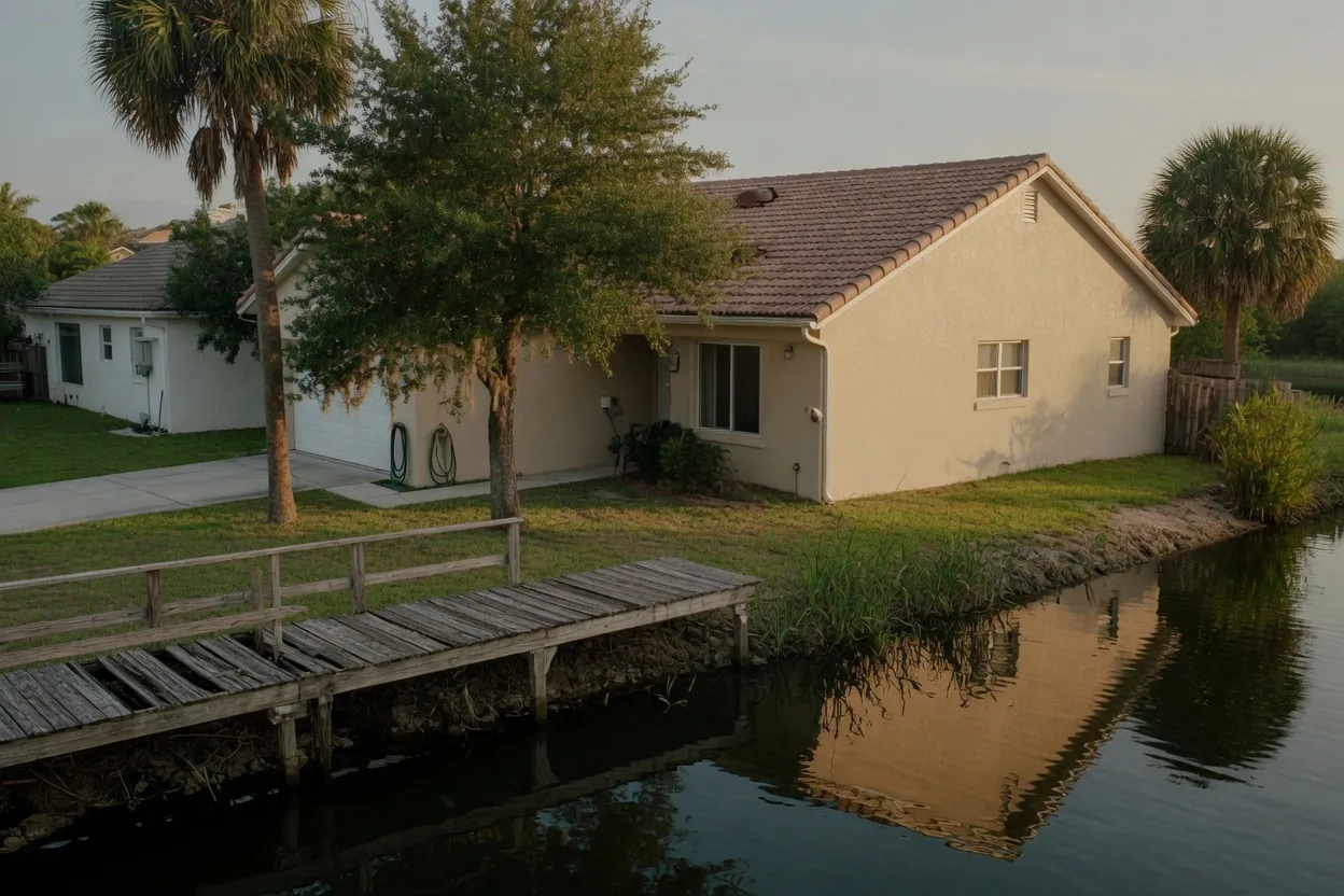 Same Oldsmar house, viewed from the dock